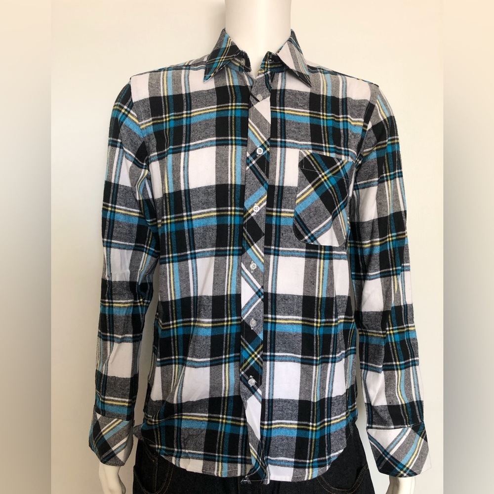 GleeUp Blue/Black Plaid Button Up